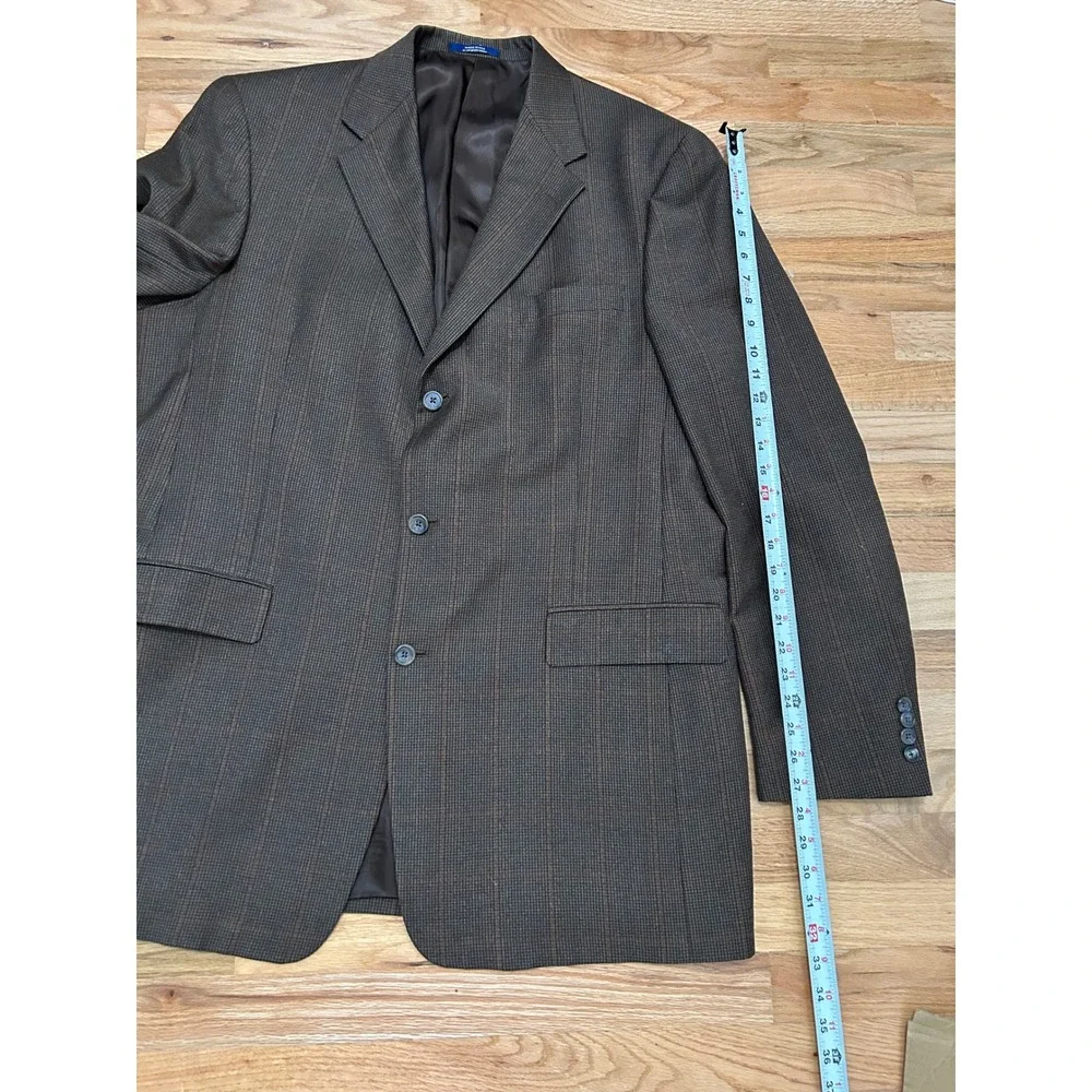 Ted Baker London Nordstrom Mens 46XL Brown Glen Plaid 3 Button Blazer Jacket